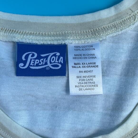 Pepsi-Cola Vintage Women's Crew Neck Short Sleeve Pullover Striped Tee XXL - Picture 3 of 3